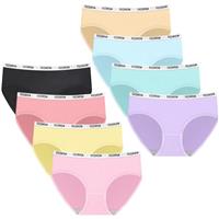 flintronic 8 Pack Knickers for Teen Girls Soft Cotton Briefs Mid Waist Hipster Underwear Sports Panties for Teen Girl 10-16 Years