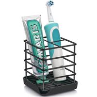 CHONLY Black Toothbrush Holder, Stainless Steel Electric Toothbrush Holder, Toothbrush Holders for Bathroom, Bathroom Organizers, Bathroom Counter Organizer