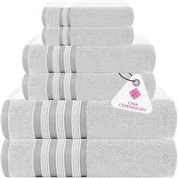 CASA COPENHAGEN Zero Twist & Waffle 6-piece towel set