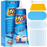 Jevvu Air Mattress Patch Kit, Heavy Duty Vinyl Inflatable Repair Kit for Air Bed, Hot Tubs, Paddling Pool, Bounce House, PVC Boat, Pool, Tent, Waterproof UV- Resistant PVC Repair Glue