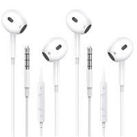 3.5mm Jack In Ear Headphones 2 Pack Earphones Wired Noise Isolating Wired Earbuds, Built-In Microphone & Volume Control Compatible With Iphone Ipad Laptop Mp3 Mp4 Samsung Android and Other Devices