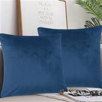 AMFUN Set of 2 Velvet Cushion Covers, 45 x 45 cm Luxury Velvet Square Throw Pillow Cases, Decorative Throw Pillowcases with Invisible Zipper, for Livingroom Sofa Bedroom