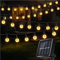 FIBRAVE 1pc 100/60/40/20LED Solar String Lights Outdoor Waterproof, Crystal Globe Lights with 8 Modes, Solar Powered Patio Lights for Garden Yard Porch Wedding Party Decor