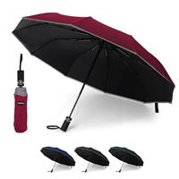 KEPLIN Folding Travel Umbrella Compact with Case Auto Open Close Handle, Windproof Strong, Golf 10 Ribs, Folding, Compact Windproof Umbrella