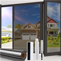Beautysaid One Way Window Film Privacy Film for Glass Windows, Heat Reflective UV, Mirror Window Tint Film Home Sun Blocker for Office House Kitchen with Tools