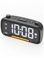 Radio Alarm Clock Besides with Bluetooth Speaker and Night Light,