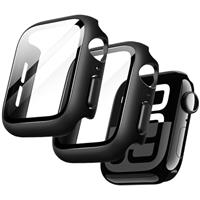 JETech Case with Screen Protector for Apple Watch, Overall Protective Cover, Built-in Tempered Glass Film High Sensitivity, 2 Pack