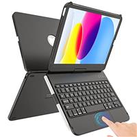 KARFUN Keyboard Case For iPad 9 Gen 10.2'' 2021,360 Degree Flip Slim Hard Case with Wireless Bluetooth Keyboard and Auto Sleep function with 7 backlight modes for iPad 9/8/7 Gen