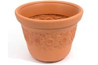 Sunny Terracotta Planter | 60L | Ceramic-Like Texture with Sunflower Design | Durable Outdoor Indoor Planter | 570mm Diameter x 435mm Height | Available in Sets of 1, 2, 5, or 10