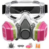 Reusable Half Face Cover Gas Mask Respirator Mask with Filters for Painting, Chemical, Organic Vapor, Welding, Polishing, Woodworking and Other Work Protection