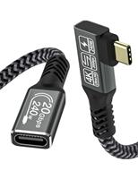 CAKOBLE USB C Extension Cable 1M,[20Gbps 240W] Right Angle usb c 3.2 extension cable 20gbps USB Type C 240W Fast Charge Data Transfer 4K@60Hz Video Display Lead