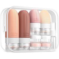 Gemice 16 Pack Travel Bottles Set, CAA Approved Leak Proof Silicone Squeezable Containers for Toiletries, Refillable Accessories 60ml 90ml for Conditioner, Shampoo, Lotion & Body Wash (BPA Free)