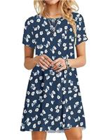 MOLERANI Summer Dresses for Women UK Casual T-Shirt Dress Short Sleeve Ladies Beach Dress