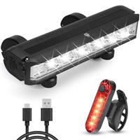 Bike Lights Front and Back, Super Bright 10000 Lumen 6 LED Bike Light, 5000mah Lithium Battery Bicycle Lights, 5 Lighting Modes Mountain Road Cycle Light, USB Rechargeable IPX6 Waterproof
