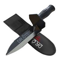DR.TEK Metal Detector Heavy Duty Double Serrated Shovel and Stainless Steel Sand Scoop for Metal Detecting