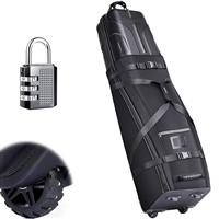 CHAMPKEY Golf Travel Bag Flight with Wheels | With Sturdy Plastic Hard Case Top | Premium Oxford Fabric Golf Bag - High Performance Bag Travel Case