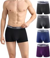 wirarpa Men's Underwear Trunks Micro Modal Boxer Shorts Soft Comfortable Underpants for Men 4 Pack