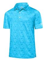 Boyzn Men's Golf Shirt - Breathable Quick-Dry Lightweight Polo Shirts for Men with Solid/Print Designs, Casual & Golf Wear