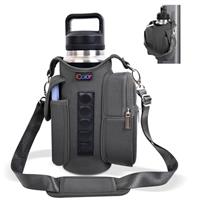 icolor Magnetic Gym Bag Water Bottle Carrier Holder with Strap & Phone Pockets, Diameter 3.9" Gym Magnetic Bag 5 Built-in Magnets Gym Accessories Organizer Bottle Pouch Sling Sleeve