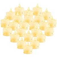 KOOSREEL Battery Tea Lights Candles, 24 Pack 100+ Hours Realistic Bright Electric Fake Battery Operated Flameless LED Candle Lights for Halloween Christmas Wedding Festival in Warm Yellow