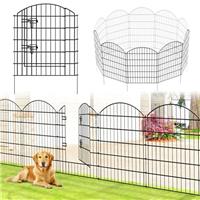 Thealyn Garden Fence 5 Panels Outdoor Rustproof Metal Dog Pet Fence Animal Barrier, Garden Fencing Panel Border for Yard Patio Flower Bed