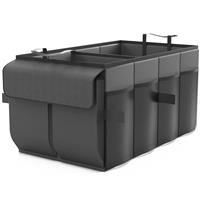 Beicarin Car Boot Organiser Storage, Collapsible Waterproof Durable Multi Compartments Boot Organisers with Foldable Cover Reflective Strip for Car SUV Truck