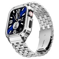 SUPLINK Stainless Steel Strap and Case Compatible with Apple Watch Straps 38/40/41/42/44/45/46/49mm Men, Rugged Metal Band Protective Bumper for iWatch Series SE 10 9 8 7 6 5 4 3 2 1 Ultra 2/1