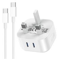 USB C Plug for Apple iPhone 16 15 14 13 12 11 Pro Max Plus X XS XR 8, SE 2020, Pad Pro Air Mini, USBC Fast Charger Type C Power Charging Head Adapter Charge Wall PD UK