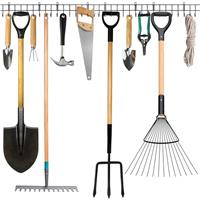Coselena Garden Tool Storage Rack 160cm Wall-Mounted Metal Tool Organizer for Shed Heavy-Duty Rack for Garden Tools, Shovels & Rakes Ideal Shed Organizer for Garage & Outdoor Accessories