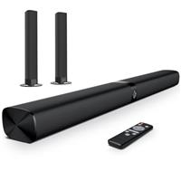 GarageRock 90W Soundbar TV Speakers,2-in-1 Detachable Sound Bars 5.0 Bluetooth Soundbar for TV with Clear Sound,3 EQ Modes, ARC/Optical/Aux/Wall Mount