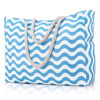Large Beach Bag for Women with Zip,Waterproof Summer Beach Tote Bags with Pockets,Holiday Essentials Family Travel Bag for Women,Canvas Shopping Bag Personalised Overnight Shoulder Bag for Pool Gym