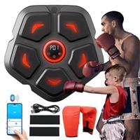 DEMPOWER Smart Music Boxing Machine with Boxing Gloves, Wall Mounted LED Light Punching Machine, Bluetooth Connected 9 Speed & Mode Adjustment, for Adults and Kids Home Workout