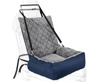 Pet Car Seat - Washable Travel Dog & Cat Bed, 25 Lbs Max, Safety Belts, Pockets