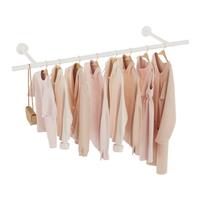 GUOHNHE Heavy Duty Retro Wardrobe Pole, Space-Saving Coat Hanger for Bedroom Storage, Black, 2 Pack, SG54B-2