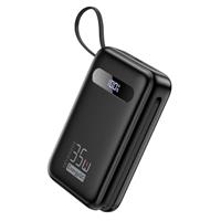 EnergyQC Power Bank, 20,000mAh 35W PD 3.0+QC 4.0 Fast Charging Portable Charger with Built-in USB-C in&Out Cables, Battery Pack for iPhone 16/15/14 Series, Galaxy, iPad, AirPods