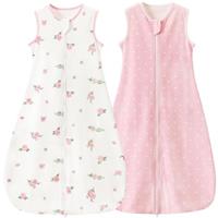Nivolltha 100% Cotton Soft & Breathable Baby Sleeping Bag, Lightweight Baby Wearable Blankets, Warm Sleeping Bag for Newborn Infant Toddler
