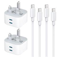 USB C Plug Fast Charge Plug,2 Pack 20W For Apple Watch and iPhone 16/15 Dual Port Type Wall Charger Adapter UK Charging for iPhone15/14/14 Pro/14 Pro Max/13/13 Pro/13 Max/12/12 Max/11 Pro/iPad