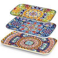 vancasso SIMI Serving Platter, 9.5 in Small Serving Dishes, Porcelain Rectangle Serving Plates Set of 6, Dishwasher and Microwave Safe, Sushi Platters for Party