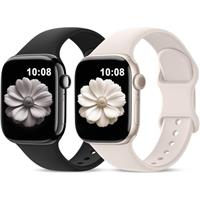 Higgs 2 Pack Sport Band Compatible with Apple Watch Straps for Women Men 38mm/40mm/41mm/42mm(2024),Soft Silicone Strap for iWatch Series 10 9 Ultra 8 7 6 5 4 3 2 1 SE