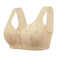 PrinStory Bras for Women Front Fastening Bras for Women Wireless Snap Closing Ladies Bras Comfort Womens Bras