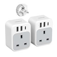 TESSAN Travel Plug Adapter 2 Pack