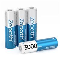 Zepath AA Rechargeable Lithium Batteries with Battery Charger, 8 Pack 3000mWh High Capacity Rechargeable Batteries 1.5V Constant Output AA Lithium Batteries, Battery Storage Fast Charging