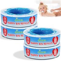 Nappy Bin Refill Compatible with Angelcare Nappy Bin Refills & Litter Locker II Nappy Disposal System,4 Pack Nappy Sacks for Angel care Nappy Bin Bags Refill Cassettes, Scented Nappy Bags for Baby