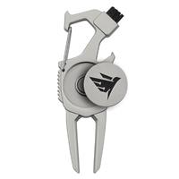 SWIFTEE Golf Divot Pitch Mark Repair Tool 7-in-1 - Club Holder, Brush, Clip Buckle, Groove Cleaner, Bottle Opener, Ball Marker, Divot Tool - Gift Box Included