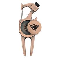 SWIFTEE Golf Divot Pitch Mark Repair Tool 7-in-1 - Club Holder, Brush, Clip Buckle, Groove Cleaner, Bottle Opener, Ball Marker, Divot Tool - Gift Box Included
