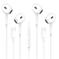 [2-Pack] USB C Headphones,Type C Headphones Built-In Microphone and Volume Control Wired Earphones USB C In Ear Type C Earphones Compatible for iphone 15/16 Pro Max, 15/16 Pro, 15/16, 15/16 Plus