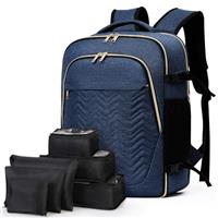 Lekesky Travel Backpack for Women Men Cabin Size,Luggage Carry On Water Resistant for Weekender Overnight Large Daypack with 6 Storage Bags