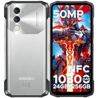 DOOGEE Blade 10 Power Rugged Smartphone(2025), 24GB+256GB/2TB, 10300mAh Battery Rugged Phone, 50MP+8MP, 90Hz 6.6 HD+, 4G Dual SIM Waterproof Phone, 3 Card Slots, Fingerprint ID/NFC, Silver