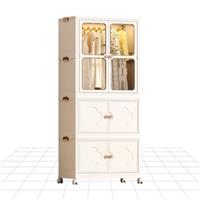 FLEXISPOT Portable Children's Collapsible Wardrobe Foldable Plastic Storage Box with Wheels Storage Box with Lid, Storage Container