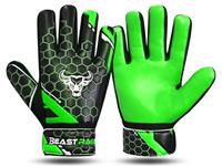 BEAST RAGE Football Goalkeeper Gloves for Boys Kids Youth,Soccer Goalie Gloves with Strong Grip for The Toughest Saves,Wrist Support 4MM Latex Palm